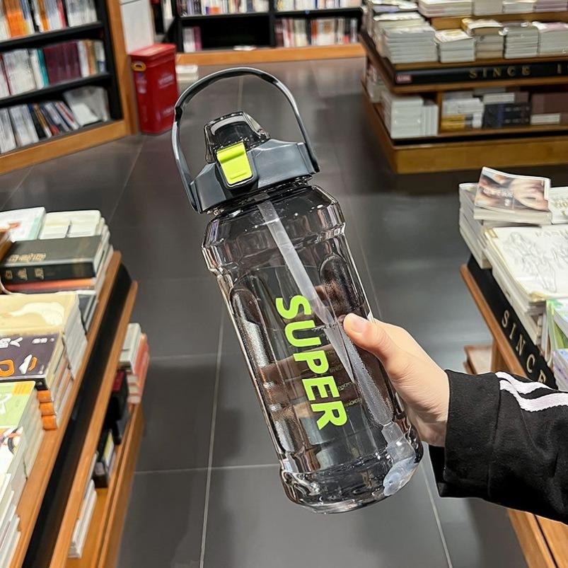 2000ml Stylish Women's Water Bottle with Straw & Scale - Portable for Outdoor & Sports