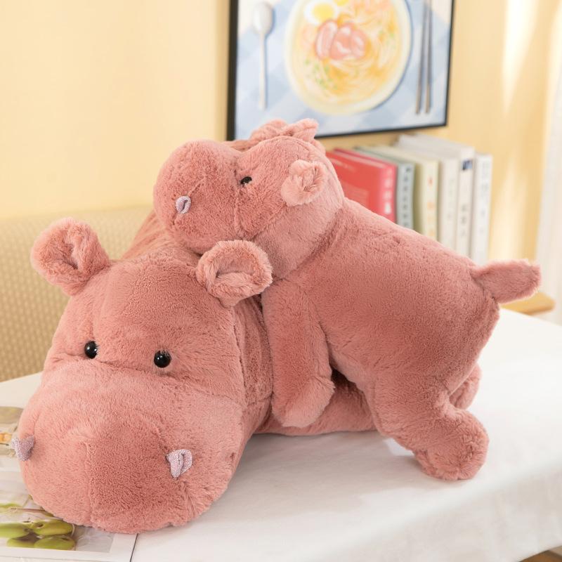 New hippo throw pillow doll plush toy bed to sleep with soothing doll children rag doll girl