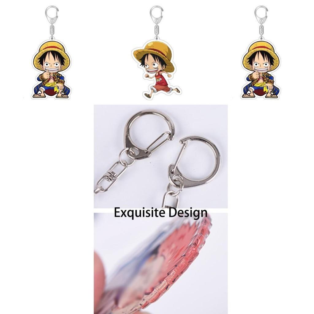 One Piece Luffy Zoro Roberto Keychain Toy Bag Pendant Double Sided Acrylic Gift For Kids