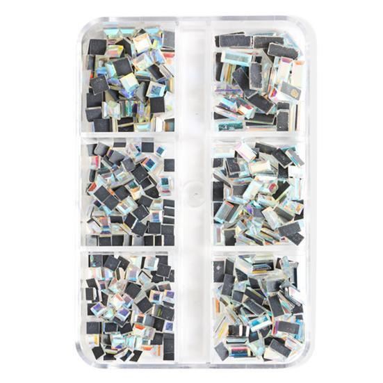 

1 коробка украшений для ногтей, глянцевые наконечники, аксессуары, красочные нежные 3D квадратные подвески, украшение своими руками для салона E