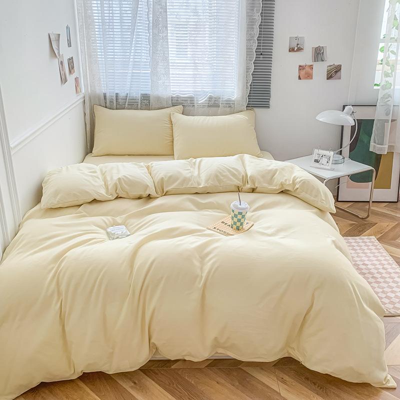 

Сплошной цвет, хлопковый комплект из четырех предметов, матовые простыни, три комплекта 1.5m 4pcs