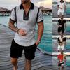 Men's Short Sets Outfits 2 Piece Summer Tracksuit Short Sleeve Shirt And Shorts Set Casual Sport Suit