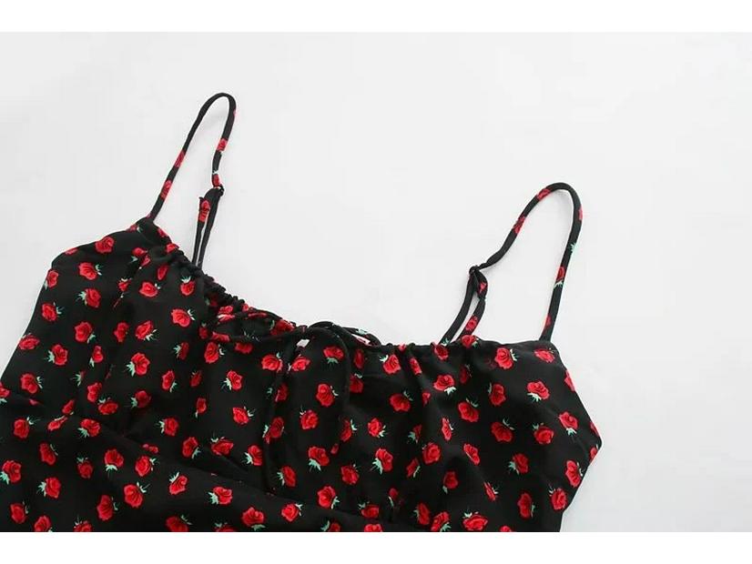 2022 Summer Print Sling Backless Mini Dress - Elastic Fit