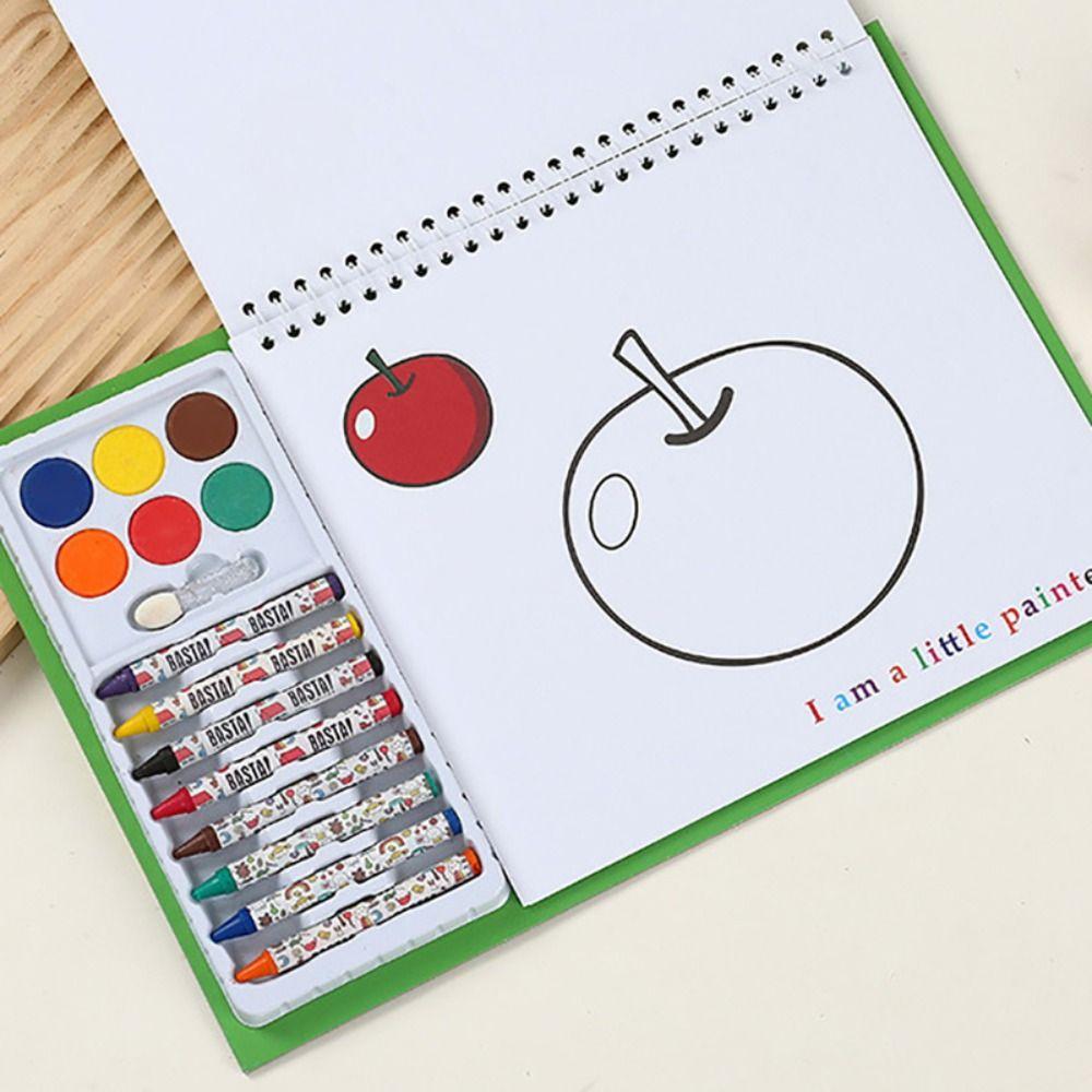New Puzzle Crayon Watercolor Book Set Educational Astronauts Painting Book Drawing Doodle Book Gift
