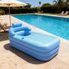 62'' Large Inflatable Bathtub for Adults Portable PVC Hot Tub SPA with Ergonomic Backrest & Drain Plug Foldable Design for Indoor Outdoor