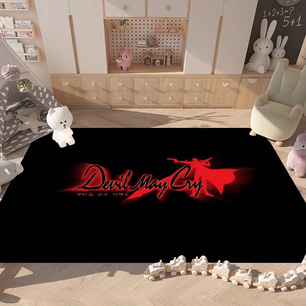 Anime D-Devil May C-Cry Logo Kitchen Mat Kids Room Bedroom Decoration Balcony Anti-Slip Doormat Living Room Alfombra