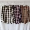 Export Daily Order Tail Goods V Neck Long Sleeves Gingham Shirt Women's Loose Leisure All-Matching Autumn New Literary Style