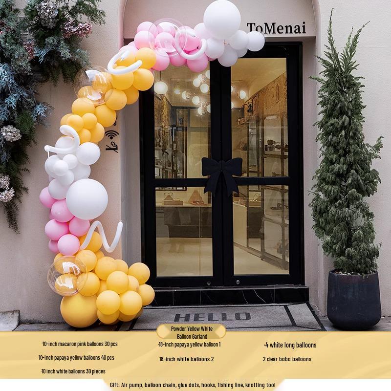 Graduation & Event Balloon Arch Decoration for Yoga Studio or Storefront Background