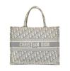 [Pre-Owned] Book Tote Large Capacity Oblique Handcrafted All Over Print Embroidered Canvas Shoulder Tote Bag - Good #CGE08Q