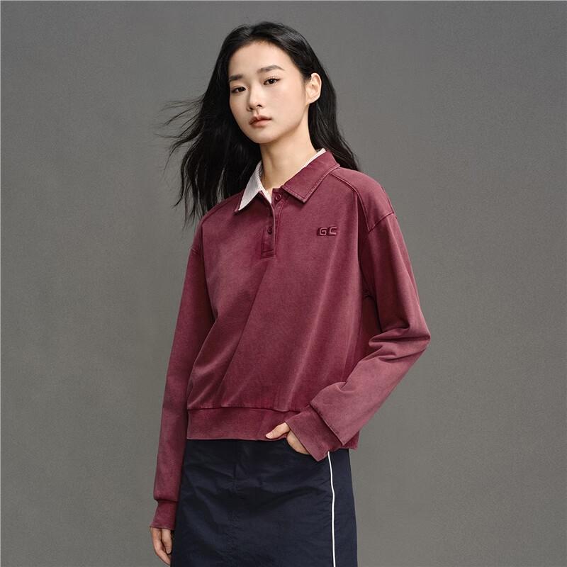 GIORDANO CONCEPTS Women's 2025 A/W Embroidered Pure Cotton Loose Polo Shirt