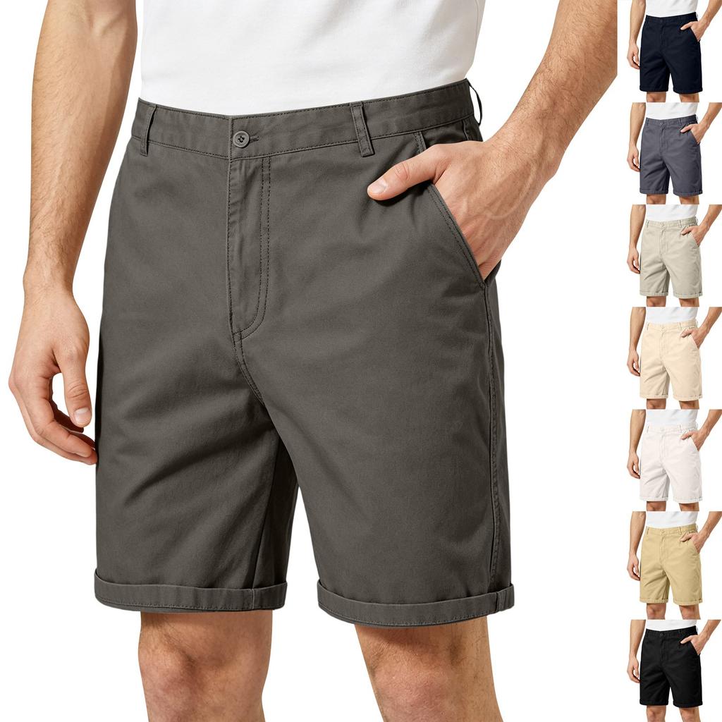 Herren Lockere Freizeit-Cargo-Shorts Leichter Entspannter Stil mit Mehreren Taschen für Outdoor und Tägliches Tragen