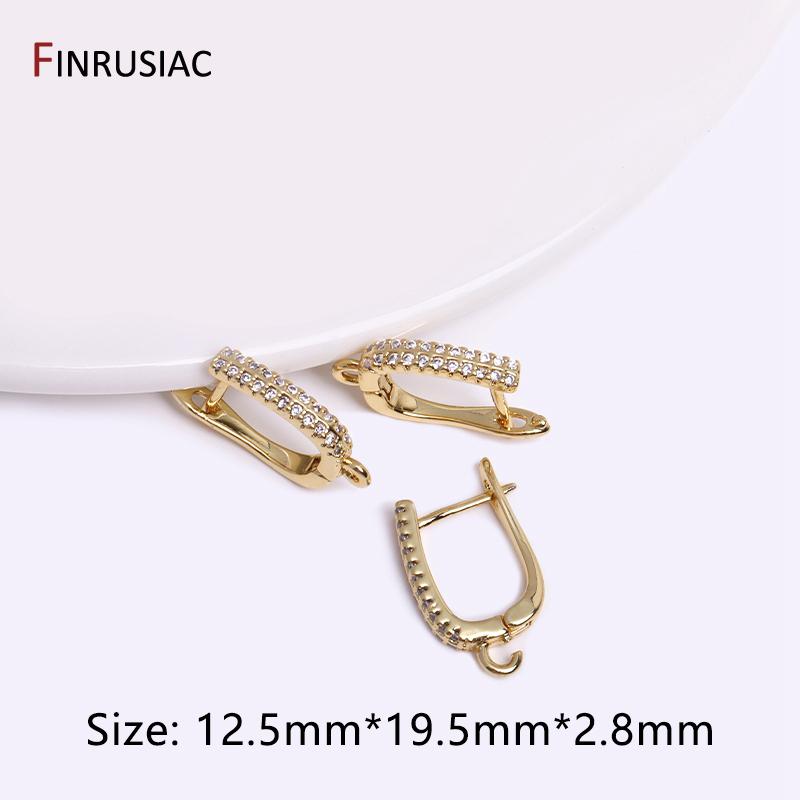 

Earring Making Supplies Gold Plated Zircon Earwire Earring Hooks DIY Women Earring Jewelry Making Accessories Wholesale 1 pair