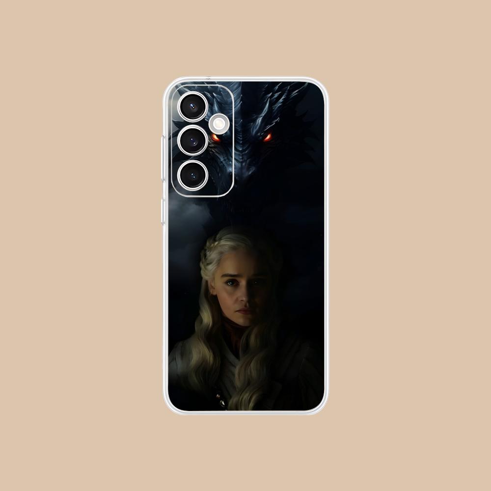 Dragon Queen Clear Mobile Phone Case for Samsung Galaxy S25 S24 S23 S22 S21Plus FE Ultra Colorful Cover