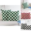 Geometrische Karierte Sherpa-Fleece Kissenbezüge Für Sofa Wohnzimmer Heimdeko