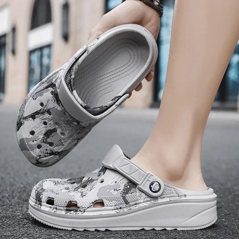 Fashion Men Slippers Camouflage Platform Outdoor Summer Clogs Shoe Women Beach Sandals Male Soft EVA Indoor Home Slides Lover Flip Flops