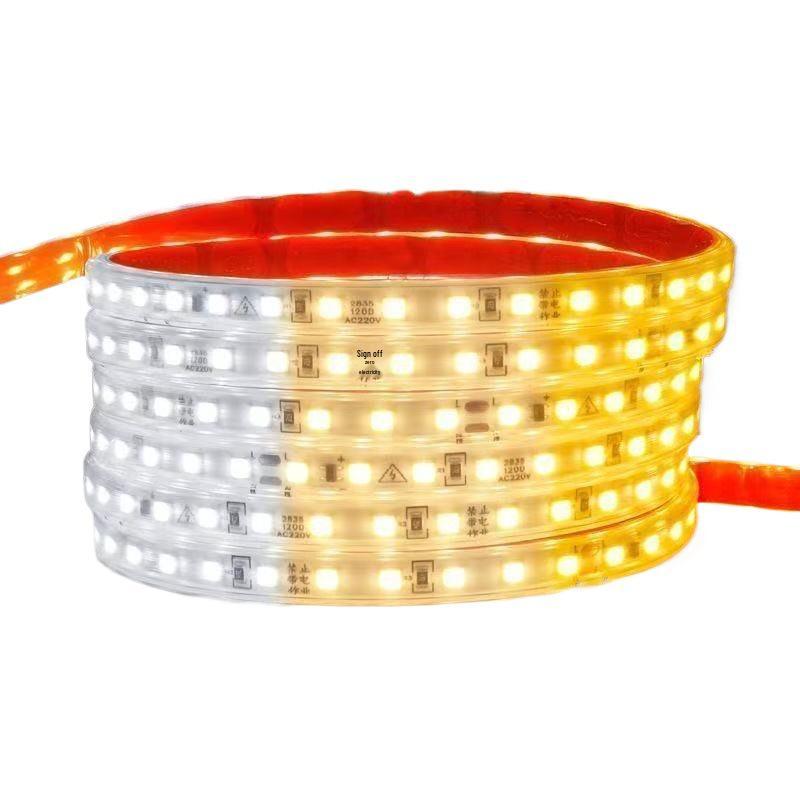 220V Three-Color Dimmable Self-Adhesive LED Linear Light Strip for Ceilings
