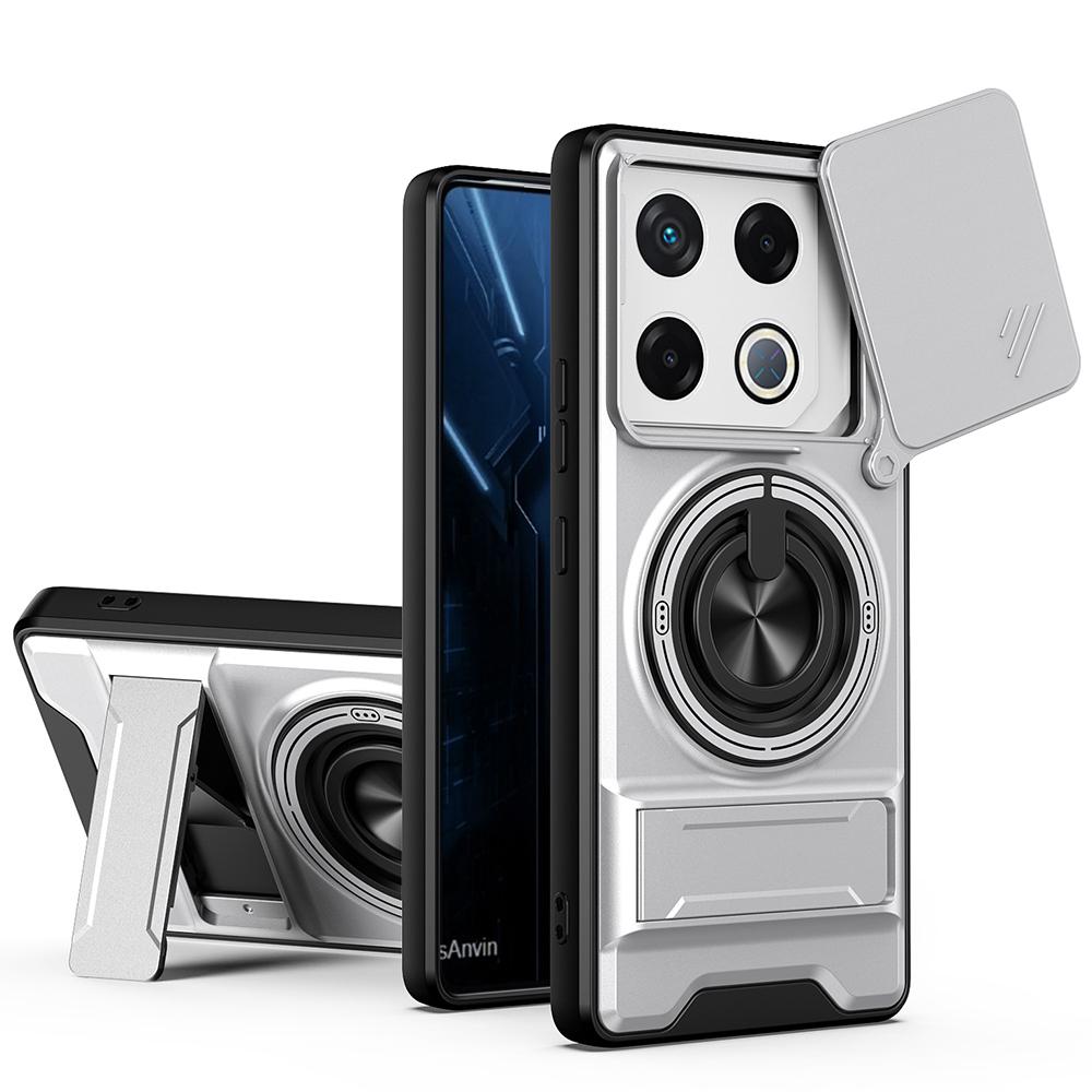 KEYSION Magnetic Phone Case for Infinix GT 20 Pro 5G Slide Camera Protection Upright Kickstand 360° Ring Shockproof Back Cover