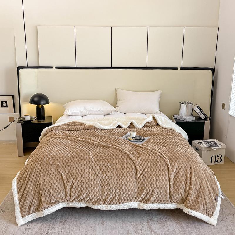 Sherpa Throw Blanket for Couch - 3D Stylish Honeycomb Design Soft Fuzzy Blanket, Fleece Plush Thick Warm Blanket Gift for Winter