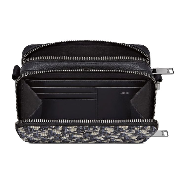 Dior Borsa a tracolla con monogramma ricamato classico obliquo Borsa a pochette in tessuto tecnico Borse da uomo Nero 2OBBC119YSE-H05E