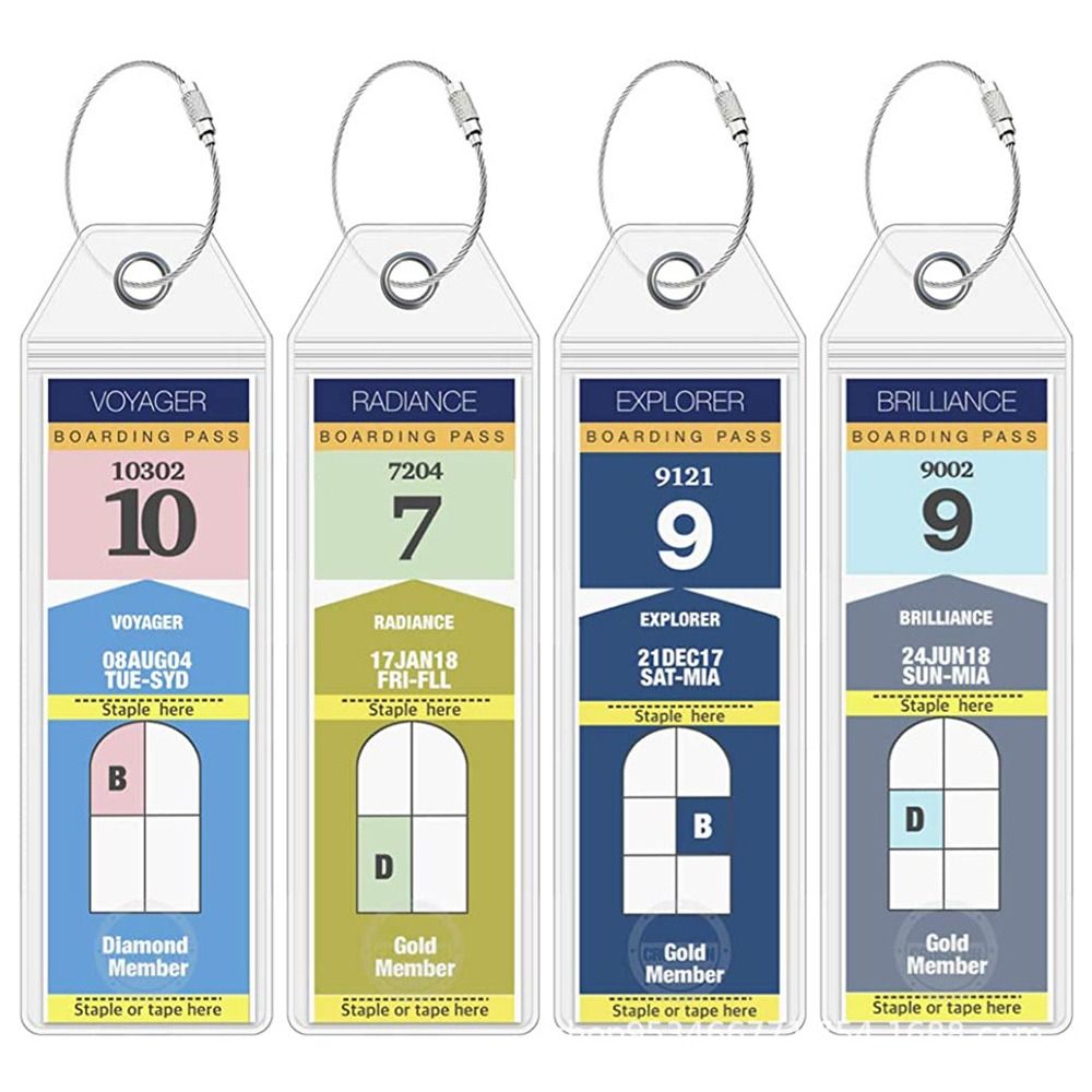 Cruise Luggage Suitcase Tag Label Holder Zip Seal  Steel Loops For Travel