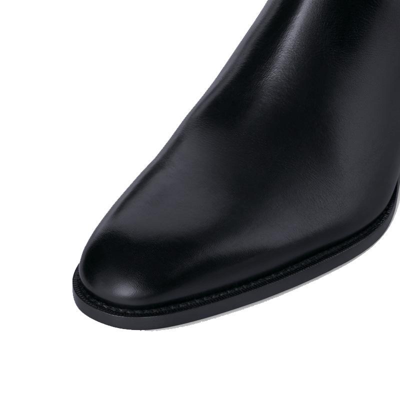 2026 Sommer Herren Chelsea Boots, Echtes Leder, Handgefertigt, Spitze Zehenpartie, High-Top Business Martin Rindsleder.
