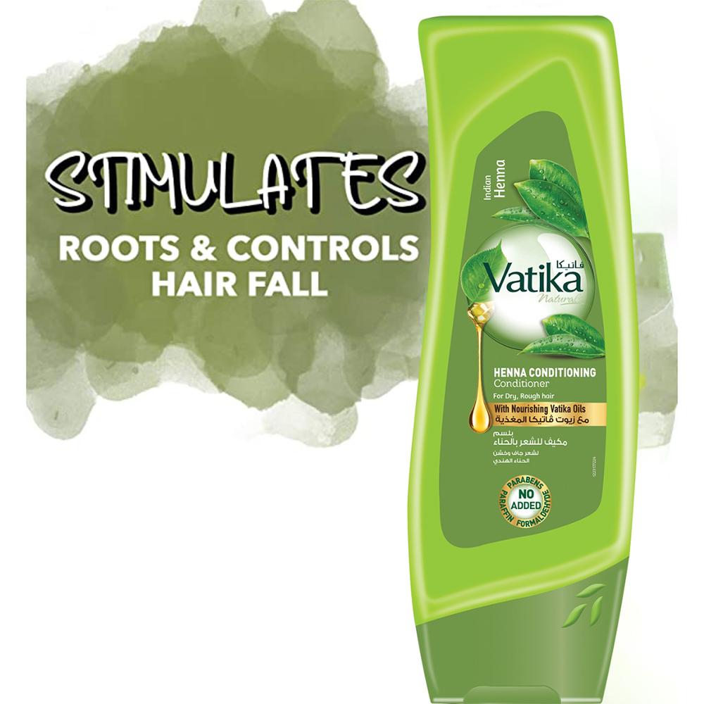 For Dry and Rough Hair Conditioner with Indian Henna Vatika Oils Dabur UAE, India | Natural & Herbal Conditioning Solution | Smoothens & Adds Shine |