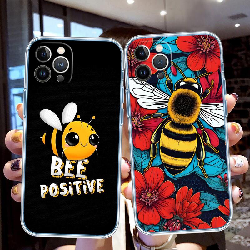 FM5 Art Bees Cartoon Soft Shell Transparent Phone Case for Samsung Galaxy A04 A04S A14 A23 A34 A54 M23 M33 M52 M53