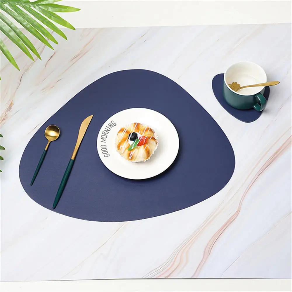 Dreieck Leder Tischset Küche Esstisch Matten Steak Pad Nicht-slipisolierung Pads Hotel Restaurant Home Decor