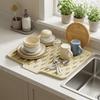 Dish drying mat kitchen silicone automatic drainage approximately 3040cm non-slip heat-resistant fits perfectly sink quick-drying sloped groove design
