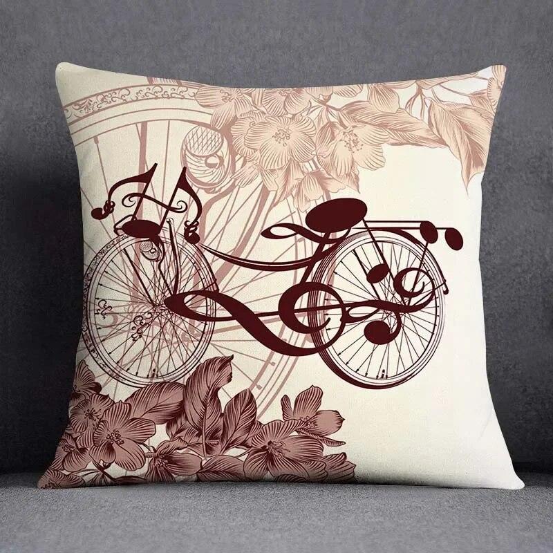 Musical Note Guitar Series Pattern Home Decoration Pillow Case Square Office Cushion Cover