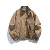 Chaqueta de Béisbol Piloto Unisex de Cuero PU Retro con Cuello Alto - Colección Otoño Invierno