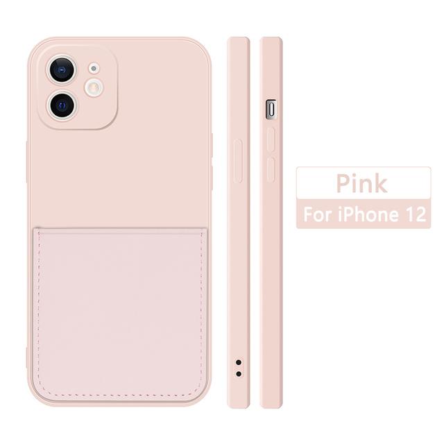 Funda Für Iphone 11 12 13 Mini 14 Pro Max Silikon Fall Flüssigkeit Karte Slot Halter Abdeckung Für Iphone Xr xs X 6 7 8 Plus Se 2022 2020