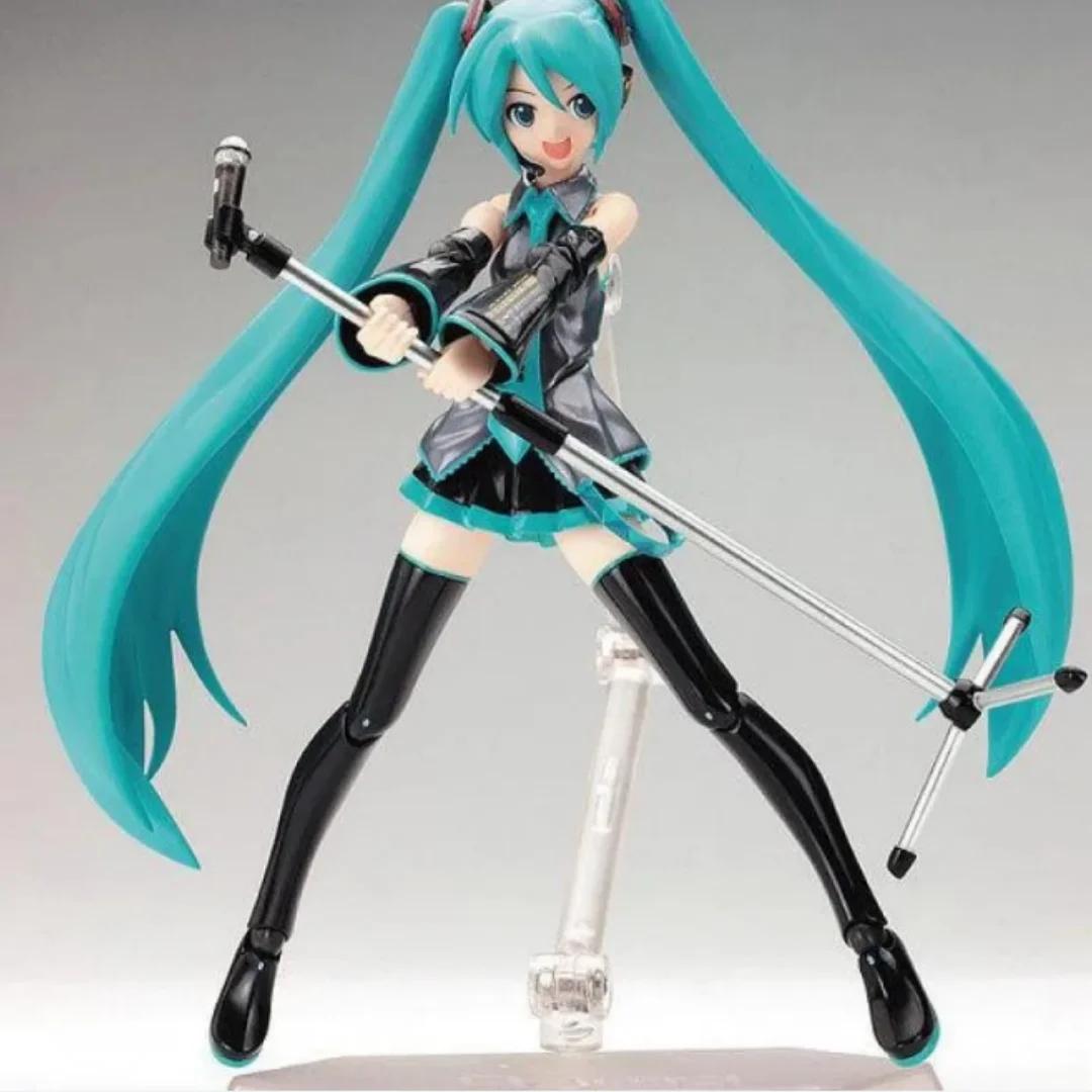 

1 шт. Серия Хацунэ Мику Аниме 15 см Фигурка Figma 014 Виртуальная певица Встряхивает лук-порей Красивая девушка Мику Кукла-экшен Настольный подарок