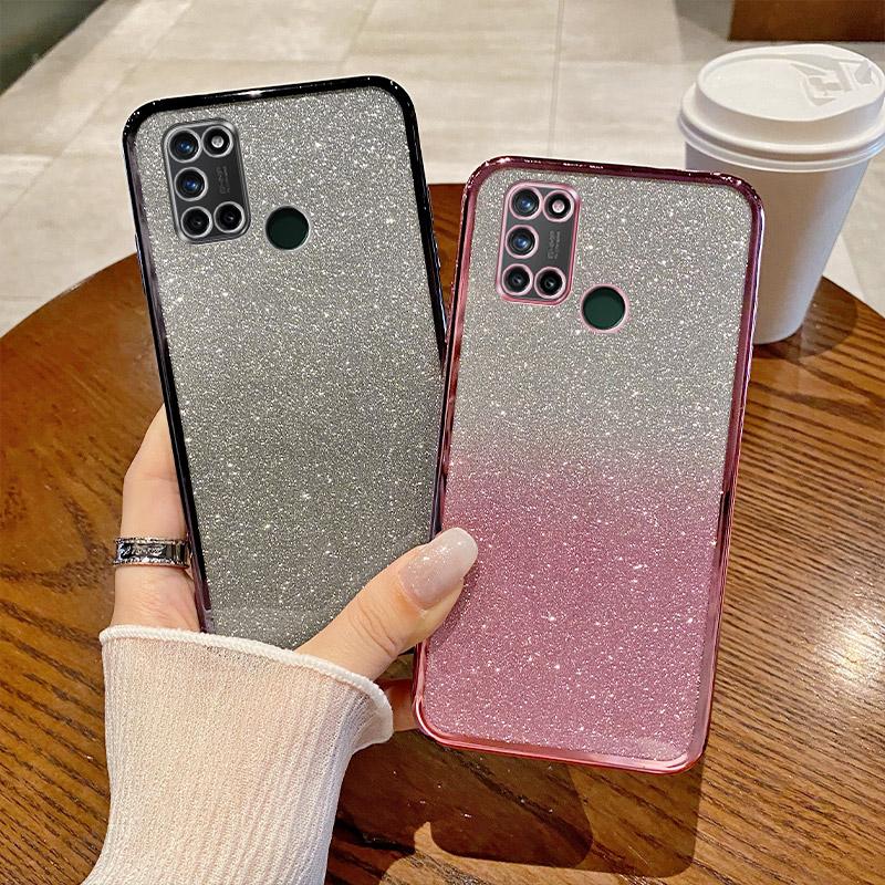 Shockproof Luxury Bling Glitter Phone Case For Realme 7 7I 6i 5 Pro 5I 5S Electroplate Sequins Soft TPU Cover For Realme 5 Cases