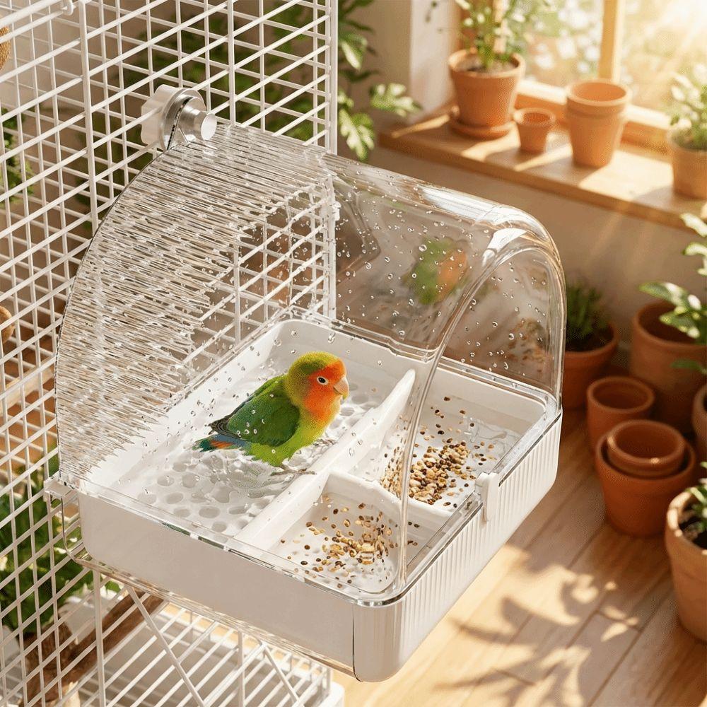 Bottom Drawer Parrot Bathtub Splash Proof Parrot Shower Box Bird Bathing Pool  Grooming Supplies