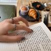 Sterling Korean Silver Ddp Trendy Adjustable Open Ring For Women Accessory Stylish