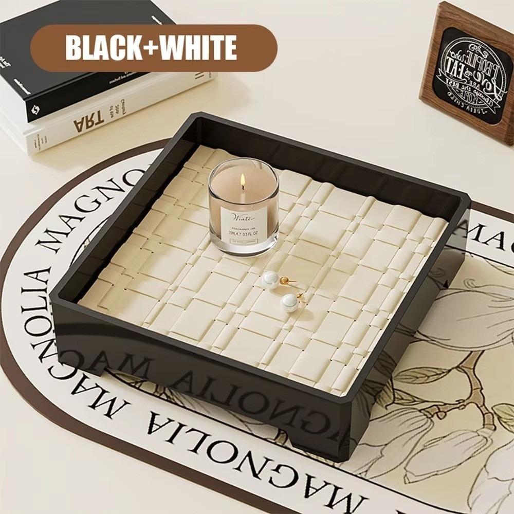 Ancient Leather Storage Tray Box with Mat Entrance Key Tray Aromatherapy Tray Light Luxury Keys Holder Trays