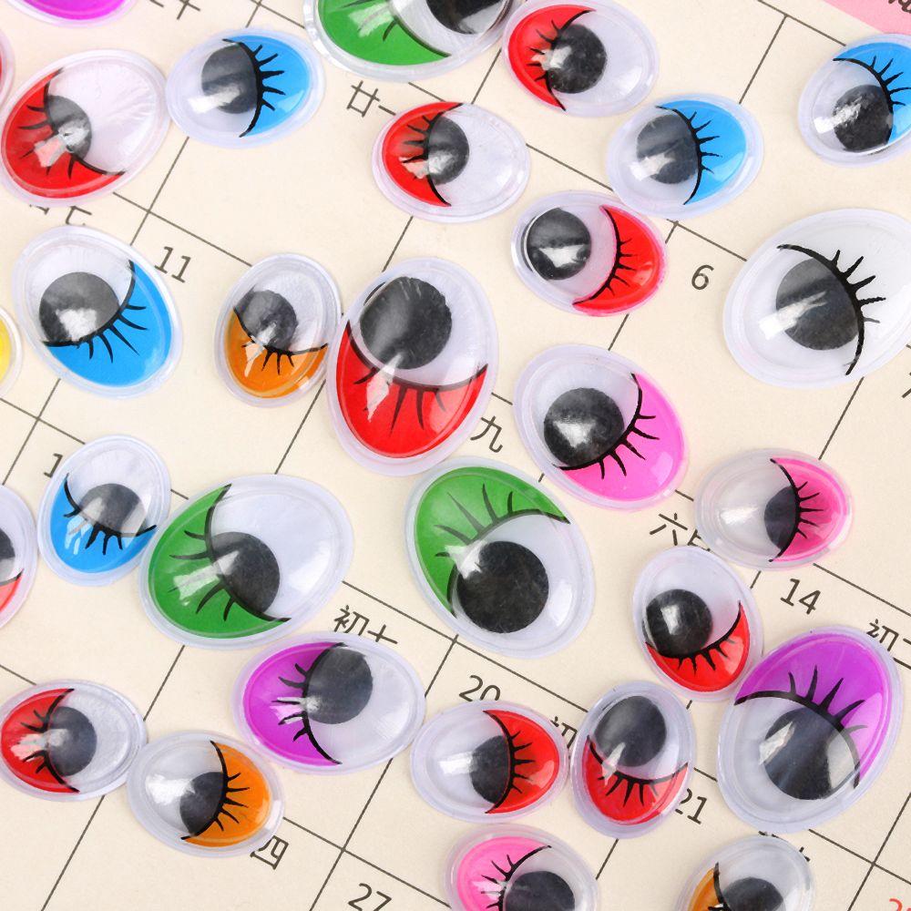 Plastic Kids Toys DIY Dolls Materials 3D Dolls Accessories Plush Panda Eye Wiggling Moving Eyes