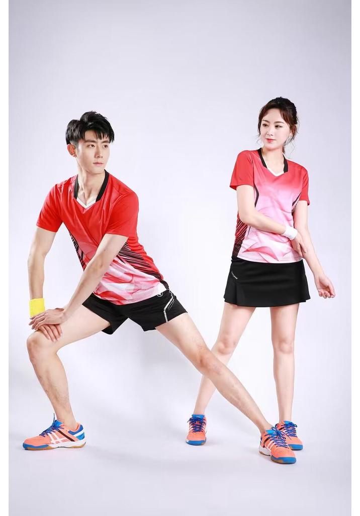 Unisex Short Sleeve Team Uniform for Badminton/Table Tennis - Couples Style