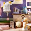 CUTEROOM Miniaturhaus-Bausatz zum Selberbauen Holz Katze Handgemachtes Bastelset mit Mini-Haus Perfektes Geschenk Anfänger, Puppenhaus, Paradies, Möbel, Deko,