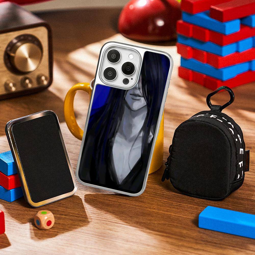 H-homi-cipher Crawling Anime Man Phone Case for iPhone 16 15 14 13 12 11 Pro Max Sheepskin Silver-edged Protective Case