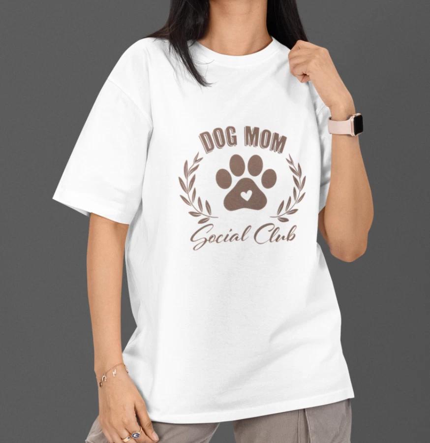 

Dog Mom Shirt Cute Paw Print T-Shirt Gift for Dog Lovers Tee S