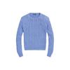 Polo SS23 Solid Color Thick Twisted Embroidered Knit Sweater Women Sweater Blue 211891640-003