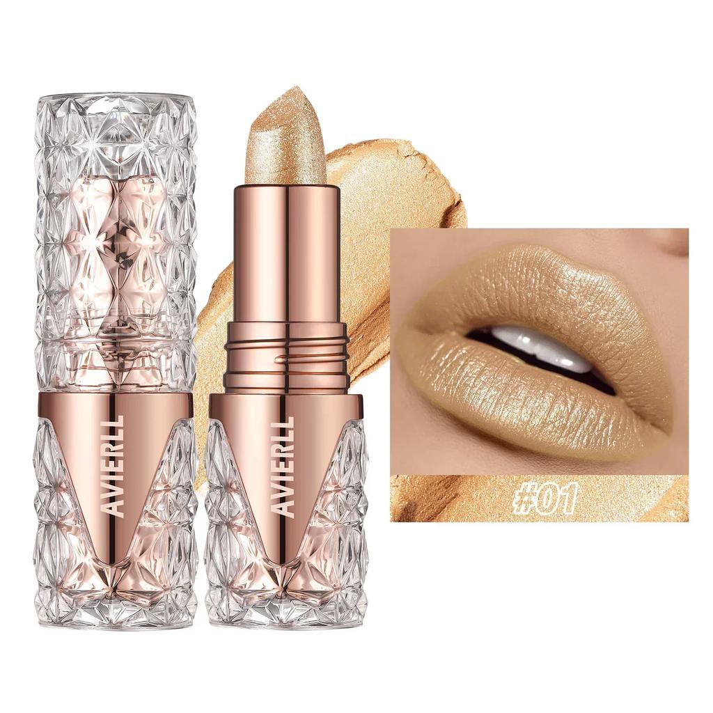 Perleťová rtěnka s jemným třpytem, hydratační hedvábná mořská panna, růžová, dlouhotrvající voděodolný lesk na rty, make-up na rty
