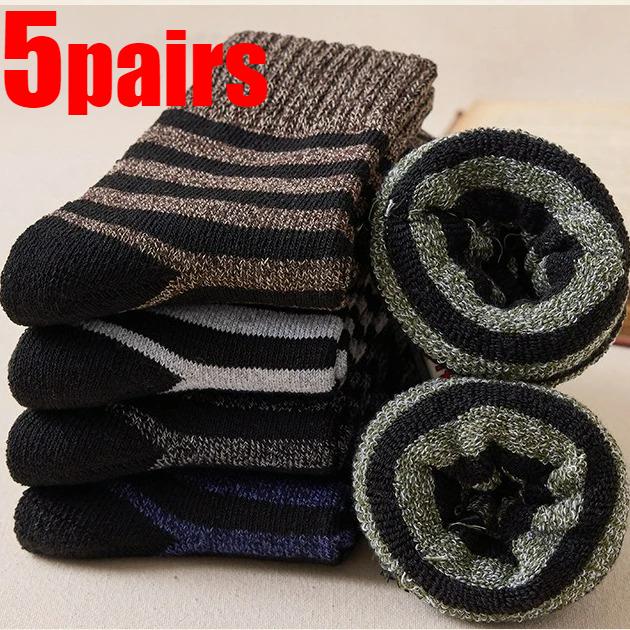 5pairs New Winter Wool Socks for Men Super Thick Warm High Quality Harajuku Fashion Snow Casual Antifreeze Cashmere Socks Male