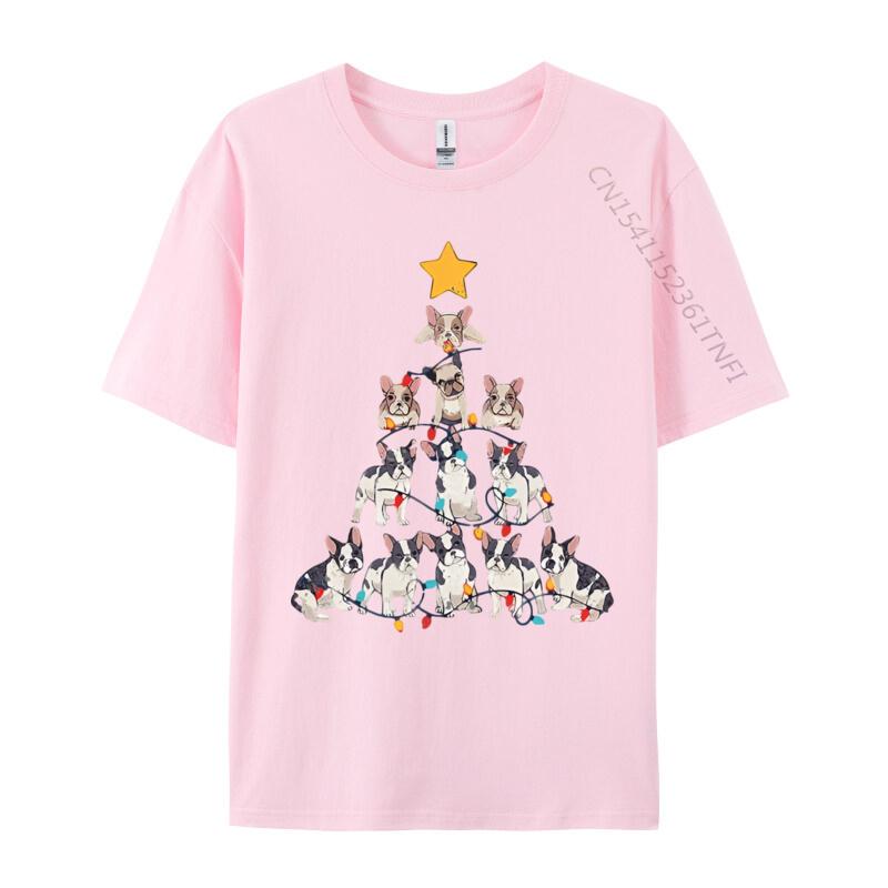 French Bulldog Christmas Tree French T Shirt Tops Shirts Prevailing Cotton Unique Style Unisexs Grahpic Tee Shirt
