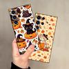 Case for Samsung Galaxy S20 S25 Edge S21 FE S24 Plus S23 Ultra Black Soft Phone Cover Pumpkin Cat