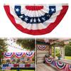 USA Pleated Fan Flag American US Bunting Flag Patriotic Bunting Red White And Blue Buntings Decoration July Fourth Outside Decor
