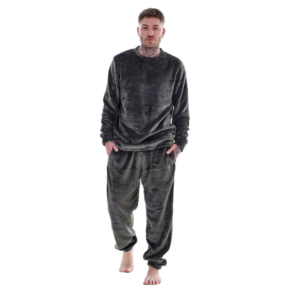 Keanu Mens Fleece Long Pyjama Set