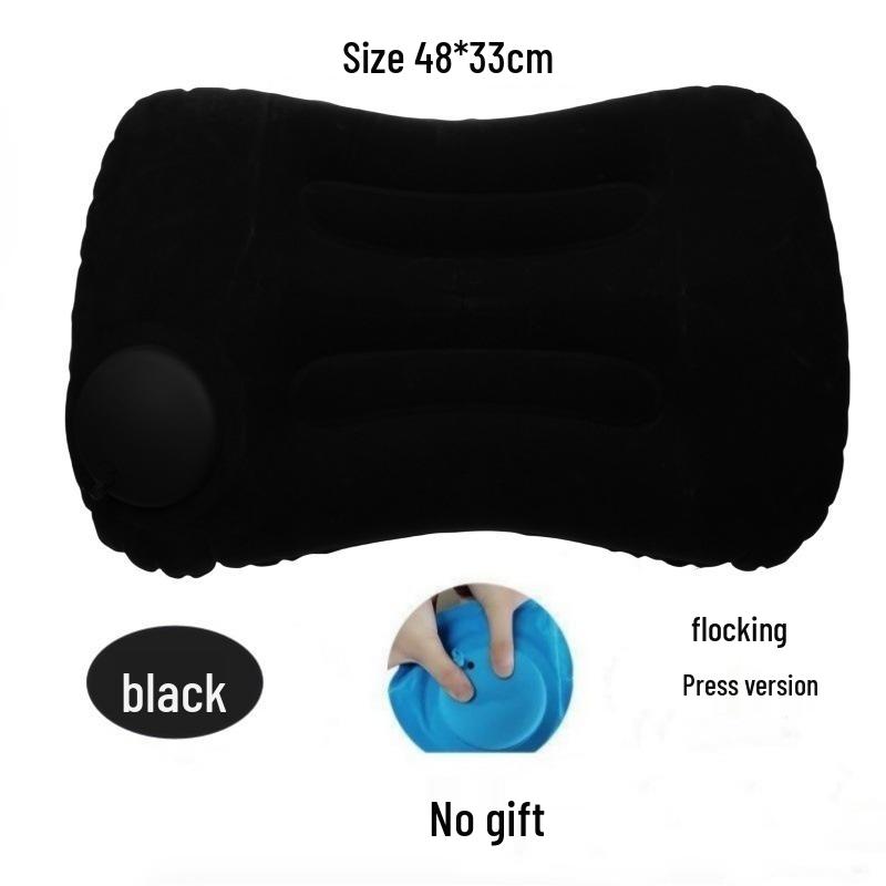 Inflatable Travel Pillow: Portable, Press-and-Fold Design for Camping, Lumbar Support, and Comfort.